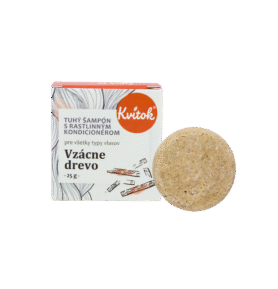 Kvítok Tuhý šampon Vzácné dřevo 25g
