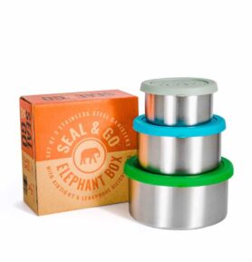 Těsnící nerezové plechovky Seal & Go Trio Elephant Box