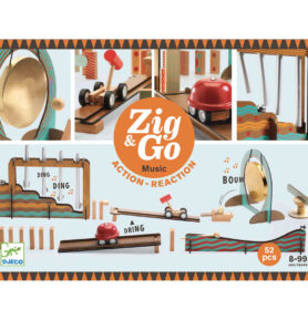 DJECO Dřevěná dráha Zig Go - Hudba - 52 dílků