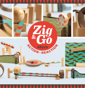 DJECO Dřevěná dráha Zig Go 48 dílků