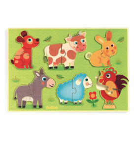 DJECO Dřevěné puzzle Na dvorku