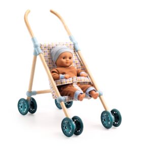 DJECO Pomea Dřevěný kočárek Little Cubes