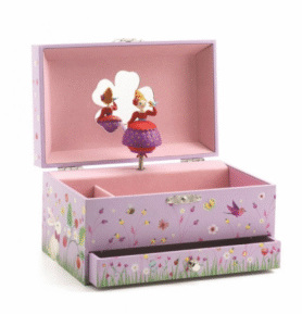 DJECO Hrací skříňka Holčička s ptáčkem