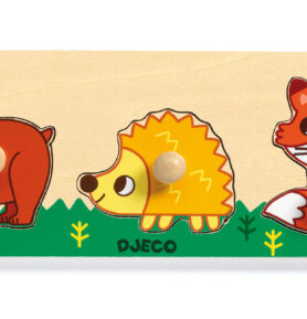 DJECO Jednoduché vkladací puzzle s úchytky lesní zvířátka