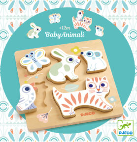DJECO Pastelová mláďátka vkládací dřevěné puzzle