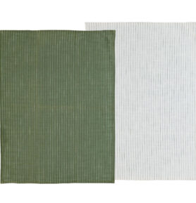 Södahl Kuchyňská utěrka 50x70 Olive/White (sada 2 ks)