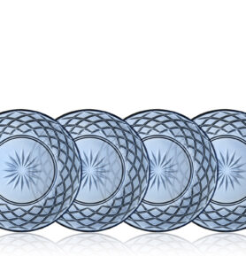 Lyngby Glas Skleněný talíř Sorrento 21 cm 4ks Blue