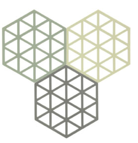 Zone Denmark Sada silikonových podložek pod horké Triangles (3 ks) Rosemary/Matcha/Olive Taupe