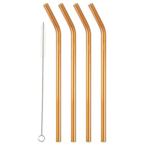 Lyngby Glas Skleněné brčko 21,5cm 4ks Amber