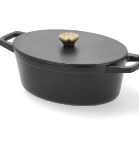 Holm Litinový kastrol oválný 3,8l Black