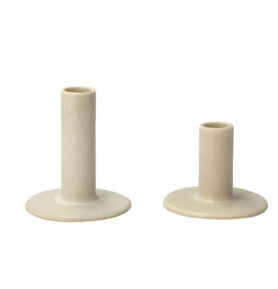 Villa Collection Kameninový svícen Shoku 2ks Soft Beige