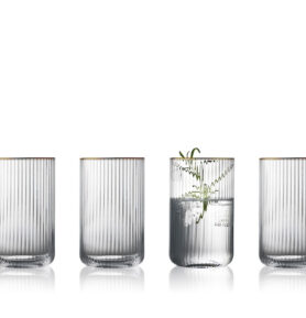 Lyngby Glas Sklenice Palermo Gold 50 cl (4 ks)