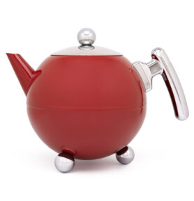Bredemeijer Konvička na čaj Bella Ronde 1,2L, Red Chrome, chrómová rukojeť
