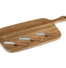 Leopold Vienna Akáciové krájecí prkénko na sýr a sada 3 nožů Oviedo